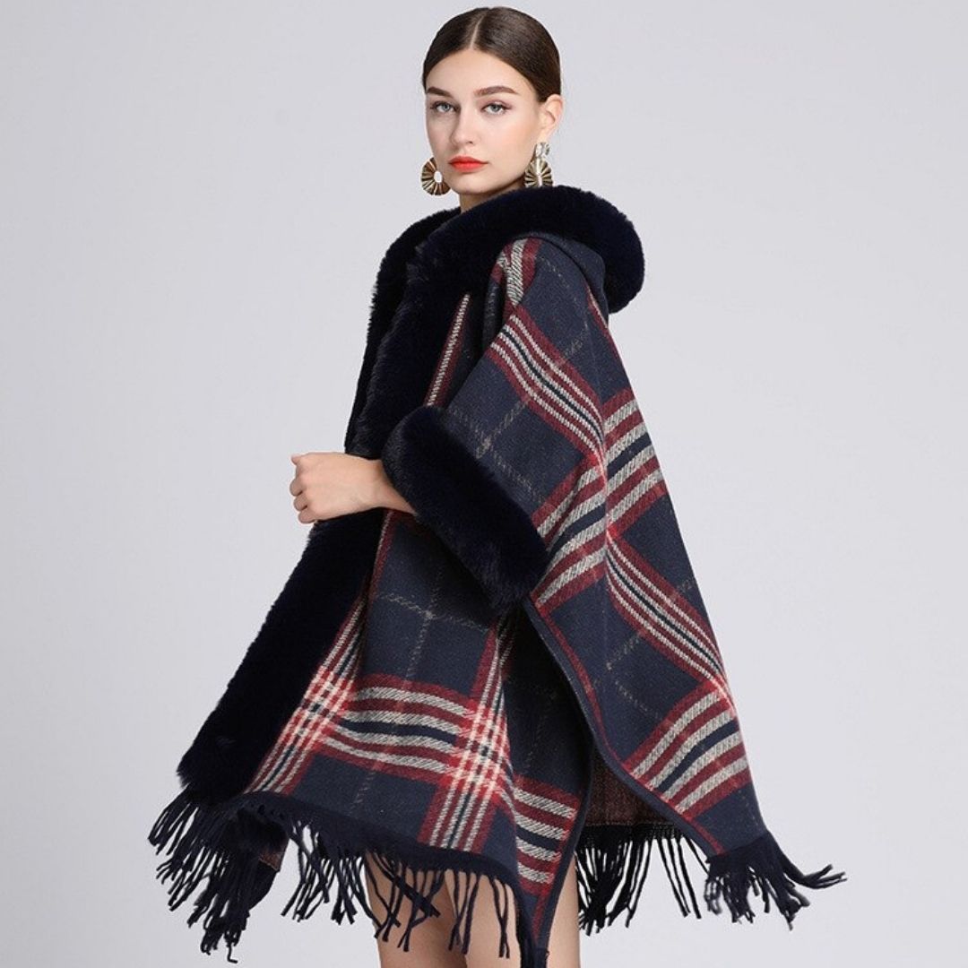 Anastasia™ | Women's Poncho with Faux Fur Hoodie