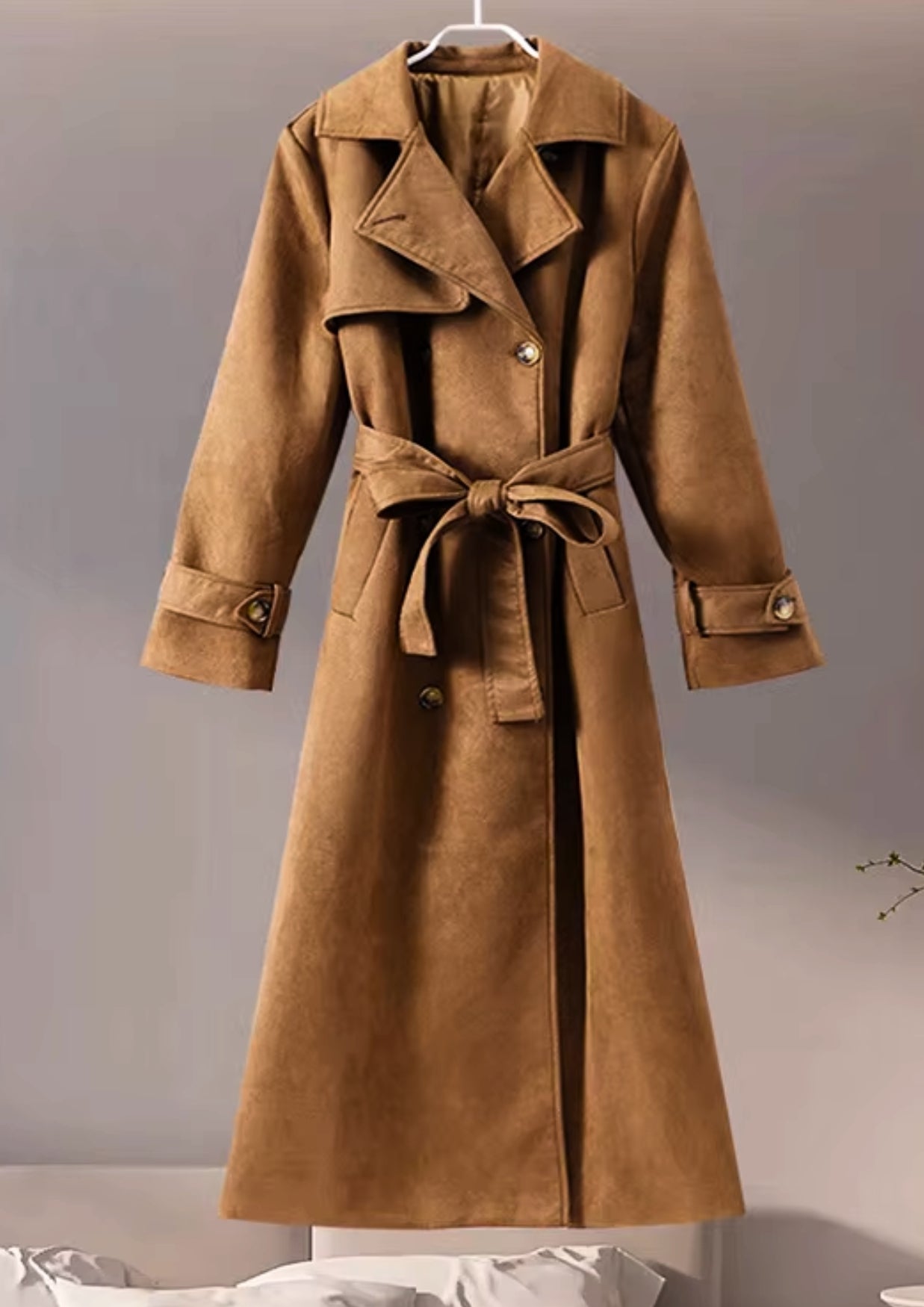 Eva™ | Women's Mocha Suede Trench Coat