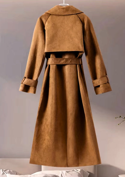 Eva™ | Women's Mocha Suede Trench Coat