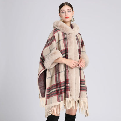 Anastasia™ | Women's Poncho with Faux Fur Hoodie