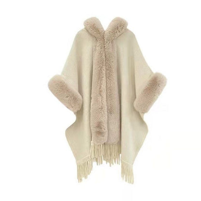 Anastasia™ | Women's Poncho with Faux Fur Hoodie