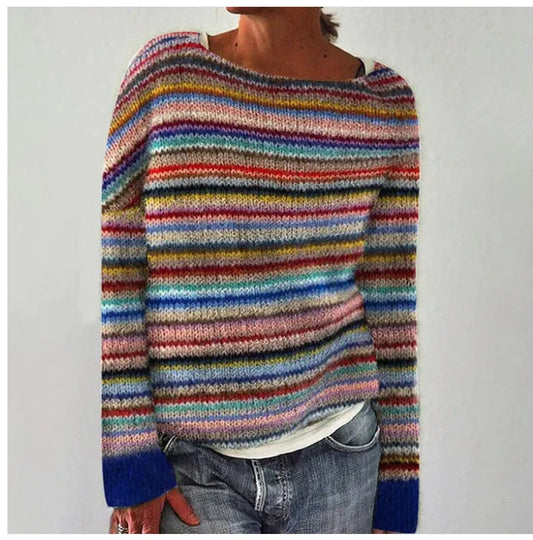 Emma™ | Women's Retro Rainbow Sweater