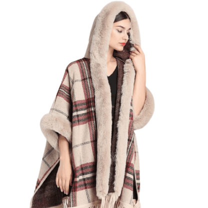 Anastasia™ | Women's Poncho with Faux Fur Hoodie